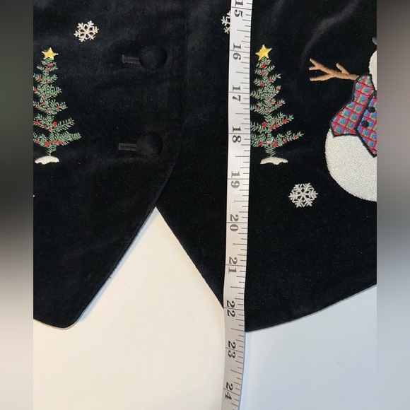 Talbots Women’s Vintage Black Velvet Snowman Vest M Petite Holiday Christmas - Picture 5 of 7